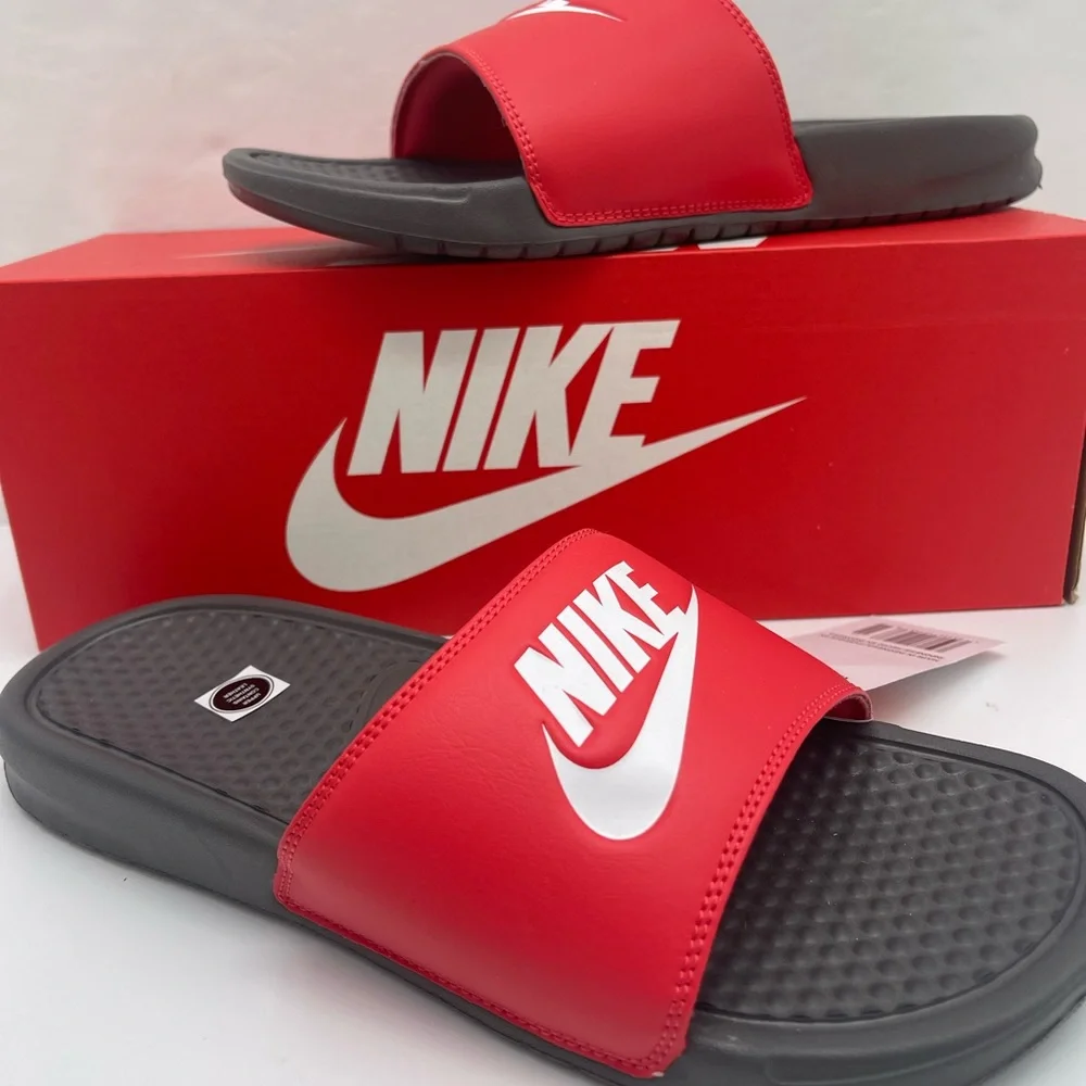 Nike Red and Gray Slide Sandals Men’s Slides BENASSI JDI
BENASSI JDI - Picture 12 of 16